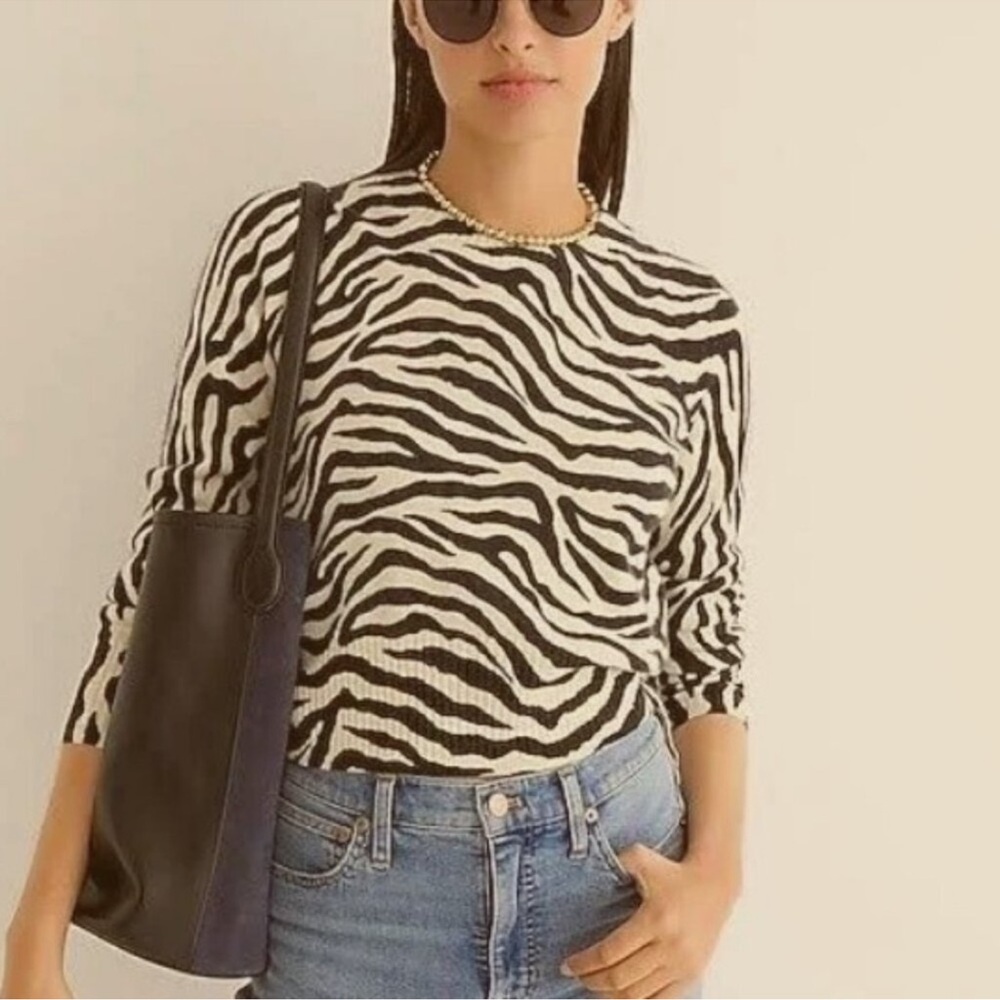 J. Crew pink zebra sweater